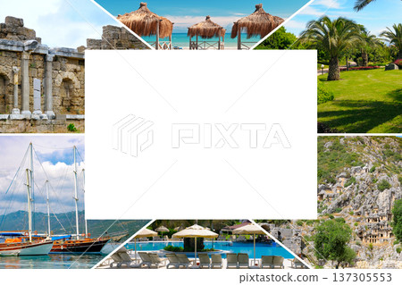 Scenic Turkey tourism mosaic with copy space for travel agency promotion. Scenic Turkey tourism mosaic with copy space for travel agency promotion. 137305553