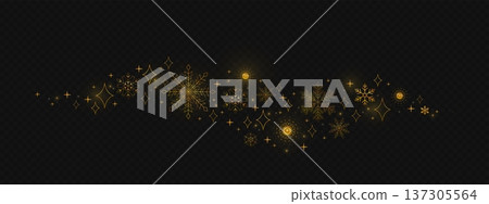 Golden snowflake border, winter abstract pattern Golden snowflake border, winter abstract pattern 137305564