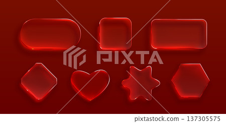 Transparent glass frames, 3D ui buttons 137305575