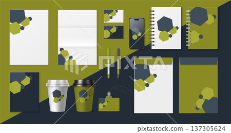 Corporate office stationery mockup set, Corporate office stationery mockup set, 137305624