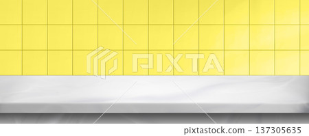 White bathroom shelf display, ceramic tile wall White bathroom shelf display, ceramic tile wall 137305635