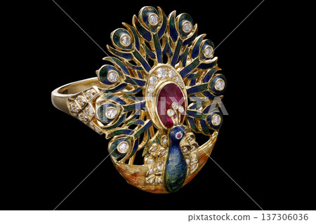 Indian Gold jewelry photo shoot 137306036