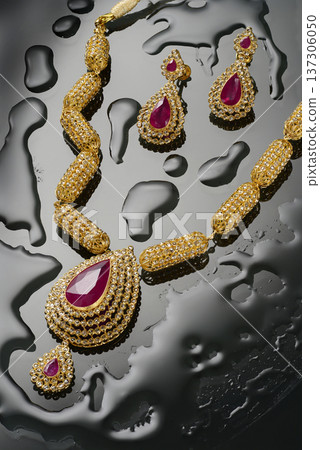 Indian Gold jewelry photo shoot 137306050
