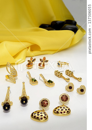 Indian Gold jewelry photo shoot 137306055