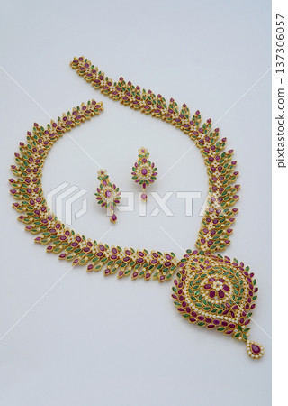 Indian Gold jewelry photo shoot 137306057