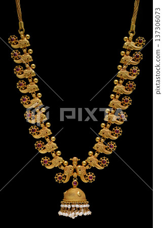 Indian Gold jewelry photo shoot 137306073