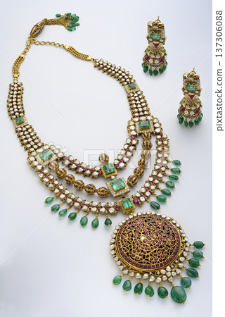 Indian Gold jewelry photo shoot 137306088