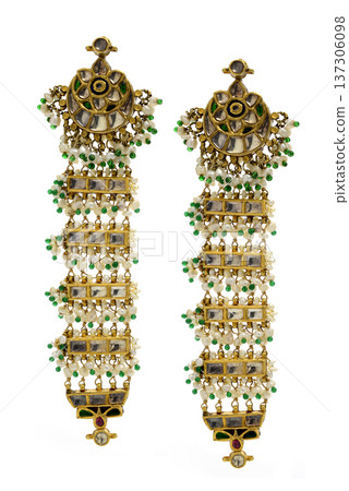 Indian Gold jewelry photo shoot 137306098