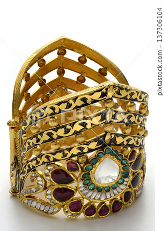 Indian Gold jewelry photo shoot 137306104