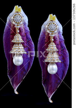 Indian Gold jewelry photo shoot 137306266