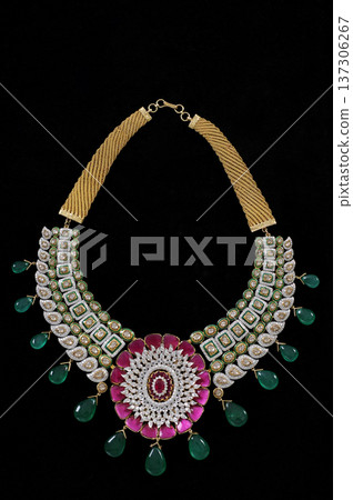 Indian Gold jewelry photo shoot 137306267