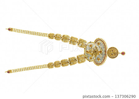 Indian Gold jewelry photo shoot 137306290