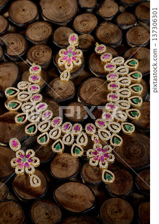 Indian Gold jewelry photo shoot 137306301