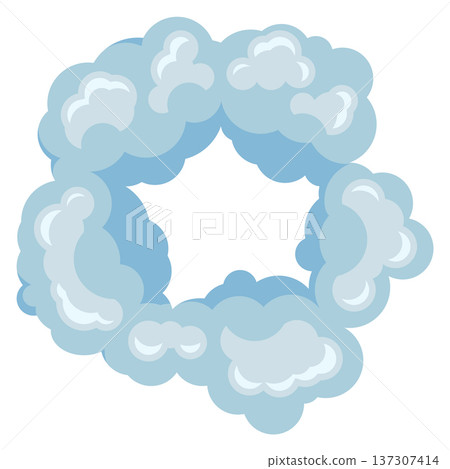 Smoke burst cloud ring cartoon game effect 137307414
