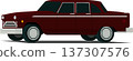 Classic old car angled front side view illustration 137307576