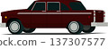 Classic old car angled rear side view illustration 137307577
