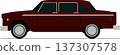 Classic old car flat side view illustration 137307578