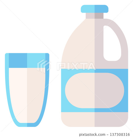 Milk jug flat icon. Healthy drink glass 137308316