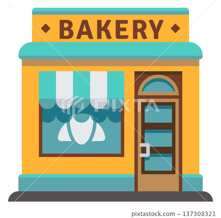 Bakery outdoor front. Street store cartoon icon Bakery outdoor front. Street store cartoon icon 137308321