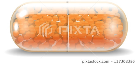 Transparent medical capsule. Health chemistry realistic pill 137308386