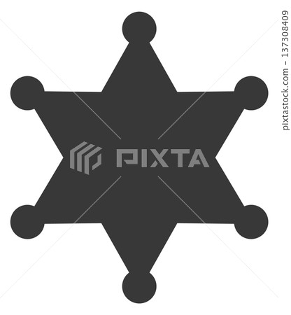 Sheriff star black icon. Justice guard badge Sheriff star black icon. Justice guard badge 137308409