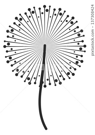 Botanical black silhouette. Dandelion icon. Decorative flora Botanical black silhouette. Dandelion icon. Decorative flora 137308424