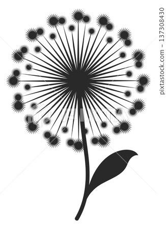 Dandelion black icon. Wild spring flower symbol Dandelion black icon. Wild spring flower symbol 137308430