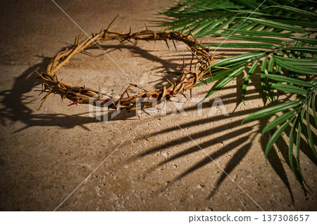 Crown of thorns representing jesus christ's sacrifice and easter 137308657