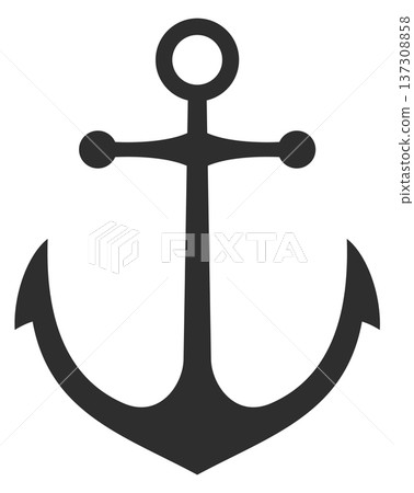 Ship anchor black icon. Naval cruise symbol Ship anchor black icon. Naval cruise symbol 137308858