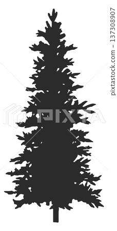 Forest spruce black shape. Coniferous tree icon 137308907