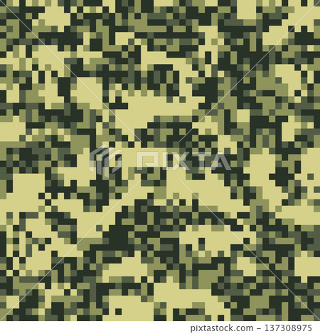 Military pattern in pixel style. Terrain camouflage background 137308975