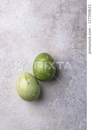 Easter eggs painted with natural dye Easter eggs painted with natural dye 137309621