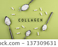 Collagen powder and pills. Healthy supplement 137309631