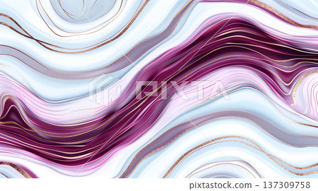 Elegant marble texture with purple and white flowing patterns 137309758