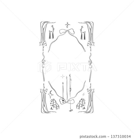 Hand drawn vector abstract outline,graphic,line vintage celebration ornament party frame in drawing elegant style.Elegant decoration vintage outline design isolated.Birthday,Christmas,Party frame. Hand drawn vector abstract outline,graphic,line vintage celebration ornament party frame in drawing elegant style.Elegant decoration vintage outline design isolated.Birthday,Christmas,Party frame. 137310034