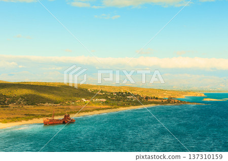 The famous shipwreck near Gythio Greece 137310159