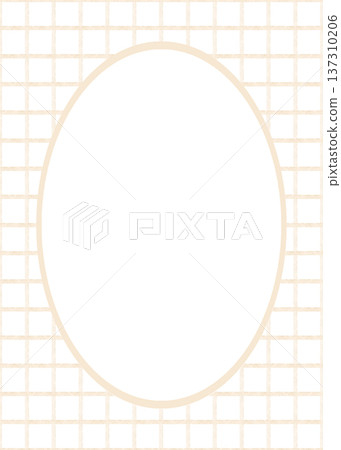 Frame checkered beige in Vichy style. Template in childish style. The square grid is hand-drawn watercolor. Illustration isolated from background for design cards posters invitations birthdays Easter 137310206