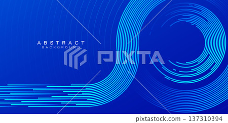 Futuristic abstract background. Geometric stripe line art design. Modern shiny blue circle lines pattern. Future technology concept. Suit for business, banner, website, corporate, poster Futuristic abstract background. Geometric stripe line art design. Modern shiny blue circle lines pattern. Future technology concept. Suit for business, banner, website, corporate, poster 137310394