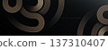 Abstract gold circle lines on dark background. Geometric stripe line art design. Modern luxury template. Suit for advertising, presentation, banner, header, cover, brochure, website 137310407