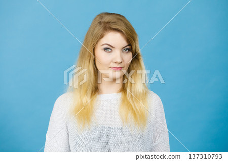 Portrait of feminine blonde young woman Portrait of feminine blonde young woman 137310793
