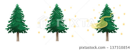 有花粉和無花粉的雪松樹 137310854