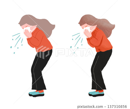 A woman sneezing A woman sneezing 137310856