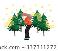 Cedar tree and sneezing woman 137311272
