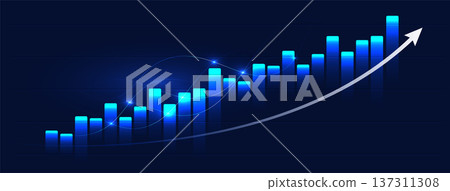 Finance Analytics Growth Chart Uptrend Revenue Profit Performance Dashboard Metrics Forecast Investment Market Trading Stock. Vector Illustration Finance Analytics Growth Chart Uptrend Revenue Profit Performance Dashboard Metrics Forecast Investment Market Trading Stock. Vector Illustration 137311308