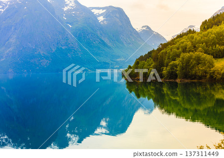 Mountains and fjord in Norway, Mountains and fjord in Norway, 137311449