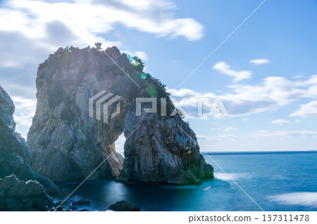 Scenery of Tategan Rock near Shirasaki Marine Park Scenery of Tategan Rock near Shirasaki Marine Park 137311478