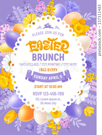 Easter Brunch Poster Template Easter Brunch Poster Template 137311483