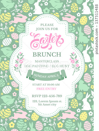 Easter Brunch Poster Template Easter Brunch Poster Template 137311488
