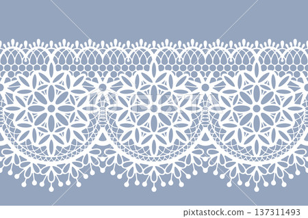 Lace Seamless Pattern Ribbon Lace Seamless Pattern Ribbon 137311493