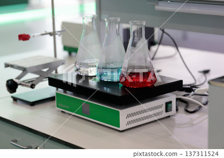 hot plate magnetic stirrer in chemical laboratory 137311524
